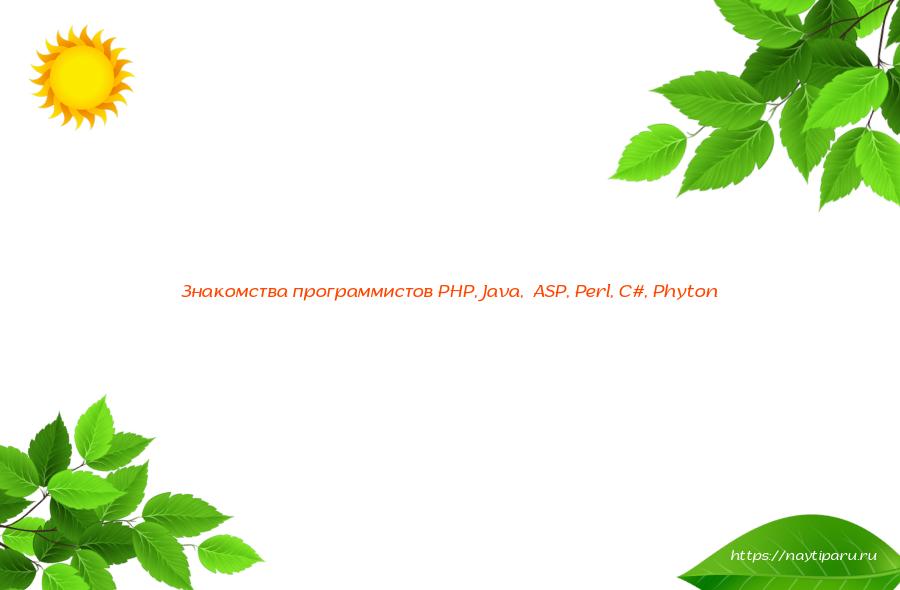 Знакомства программистов PHP, Java,  ASP, Perl, C#, Phyton