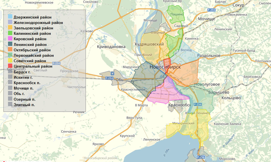 Где расположен город новосибирск. Карта районов Новосибирска с границами. Районы Новосибирска на карте города. Карта Новосибирска по районам города. Новосибирск границы города.